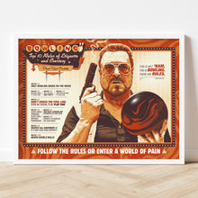 Load image into Gallery viewer, THE BIG LEBOWSKI: BOWLING RULES / Alternative Movie Poster / Screen Print / Limited Edition